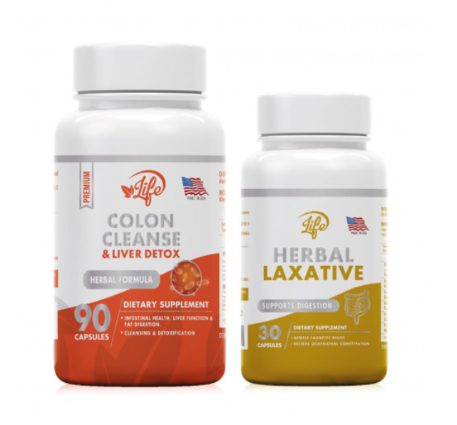 DETOX DIGESTIVE COLON CLEANSE + HERBAL LAXATIVE ( 2 PRODUCTOS)